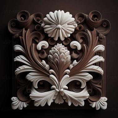 3D model brown white (STL)